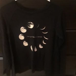 Black flowing Shirt with Moon Phases